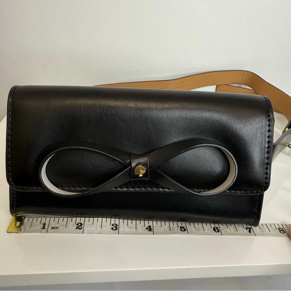 Kate Spade New York Black Leather Bow Belt Wallet Bag Fanny Pack L/XL NEW Travel - Picture 9 of 14